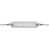 GOD Engraved Bar Chain Bracelet