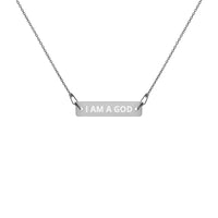 GOD Engraved Bar Chain Necklace